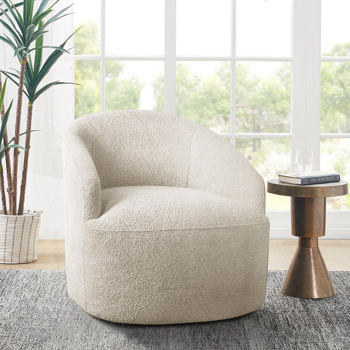 Bonn - Upholstered 360° Swivel Chair - Cream