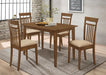 Robles - 5 Piece Dining Set - Chestnut And Tan - Simple Home Plus