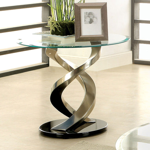 Nova - End Table - Satin Plated / Black - Simple Home Plus