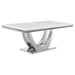 Kerwin - Rectangle Faux Marble Top Dining Table - White And Chrome - Simple Home Plus