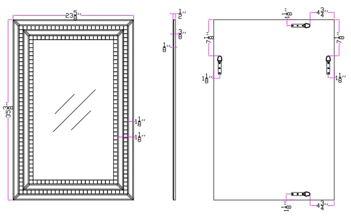 Pastel Mosaic Tiled Mirror - Pink