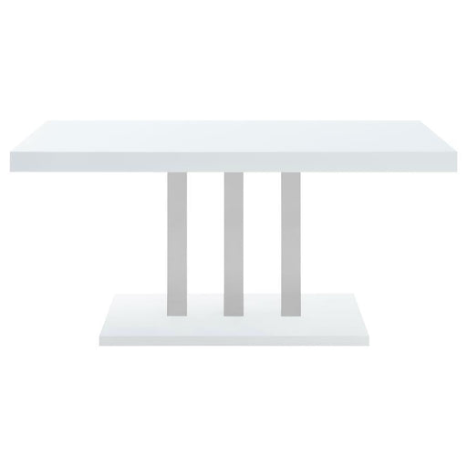 Brooklyn - Rectangular Dining Table - White High Gloss And Chrome - Simple Home Plus