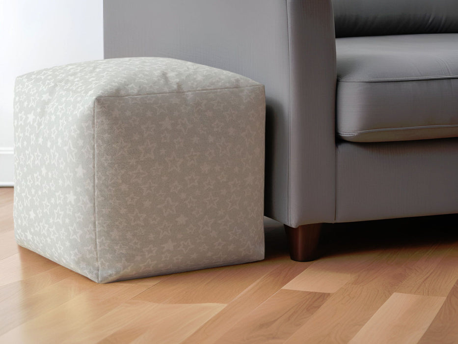 Cotton Stars Pouf Ottoman - Gray