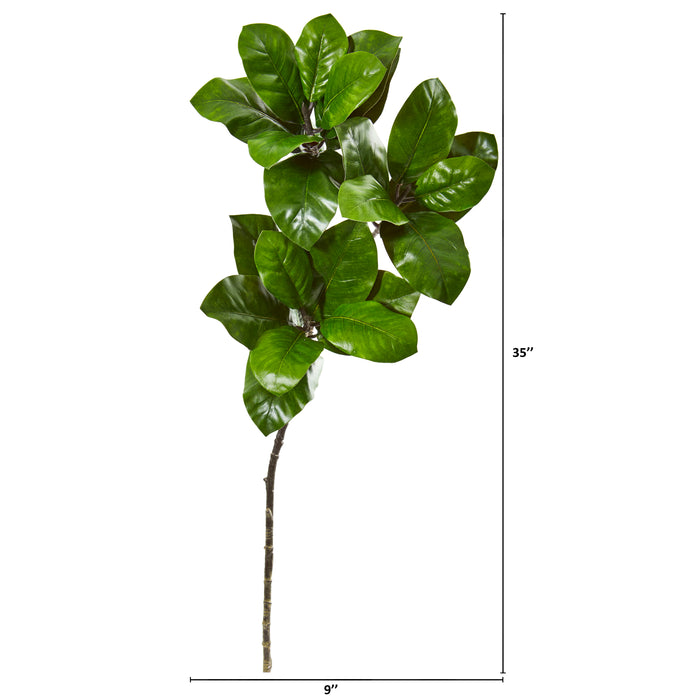 35" Magnolia Leaf Artificial Spray Plant (Set of 3)