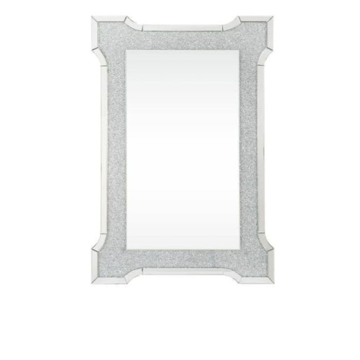 47" Faux Diamonds Round Accent Mirror - Mirrored