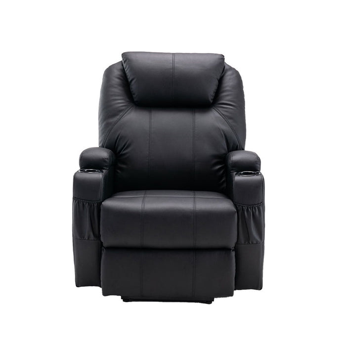 Power Heated Massage Lift Assist Recliner - Black