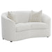 Rainn - Upholstered Tight Back Loveseat - Latte - Simple Home Plus