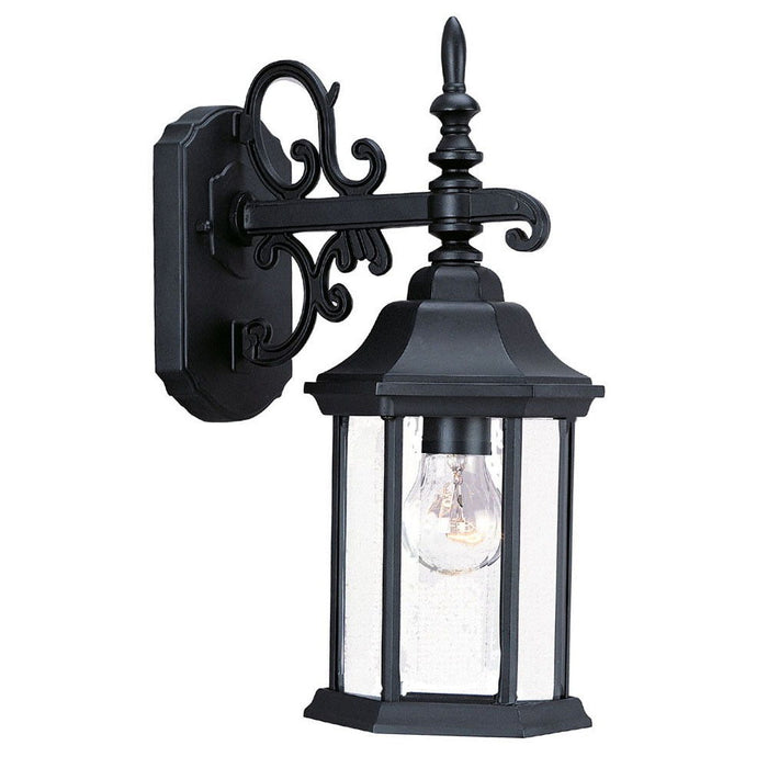 Petite Domed Hanging Glass Lantern Wall Light - Matte Black