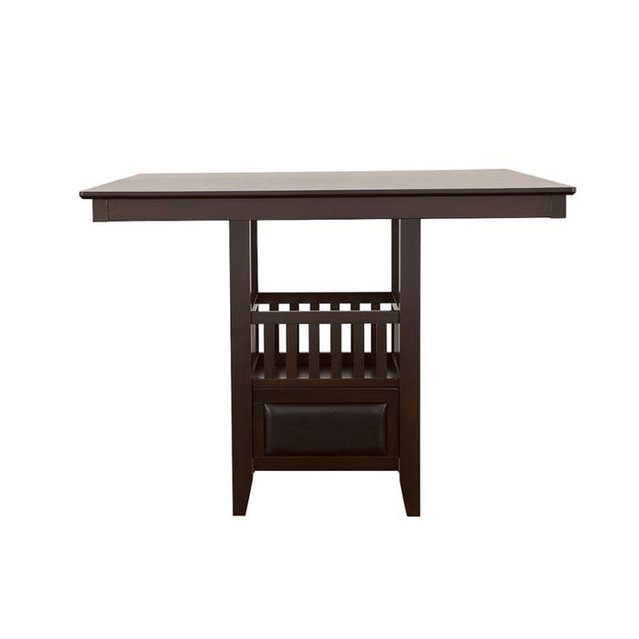 Jaden - Square Counter Height Table With Storage - Espresso - Simple Home Plus