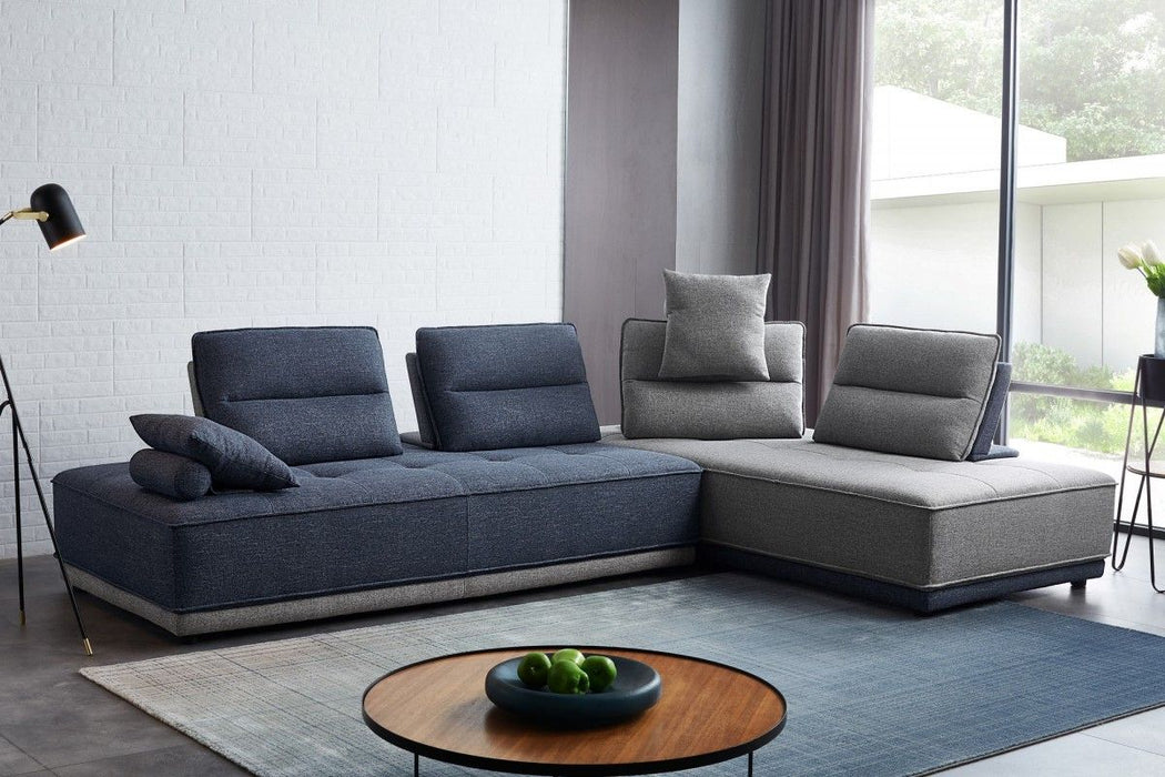 Ultimate Lounger Modular Sectional Sofa - Blue / Gray