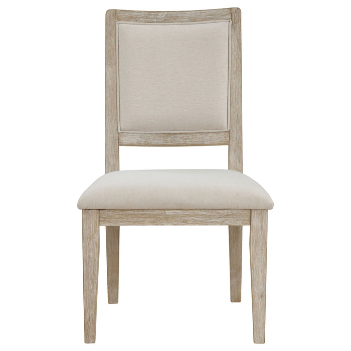 Trofello - Upholstered Dining Side Chair (Set Of 2) - White Washed And Beige