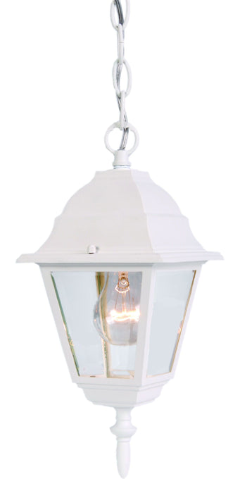 Distressed Beveled Glass Outdoor Hanging Light - White