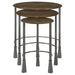 Deja - 3 Piece Round Nesting Table - Natural And Gunmetal - Simple Home Plus