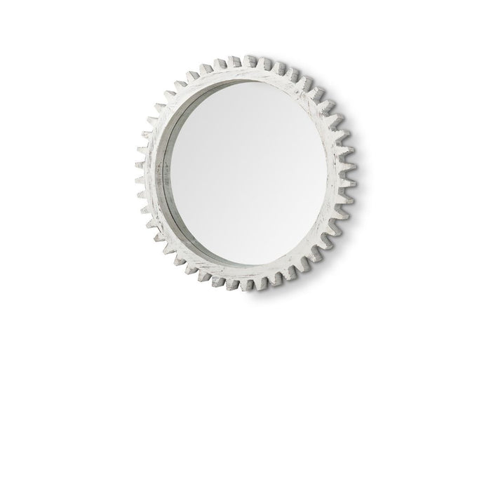 35" Abstract Framed Accent Mirror - White