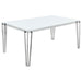 Pauline - Rectangular Dining Table With Metal Leg - White And Chrome - Simple Home Plus