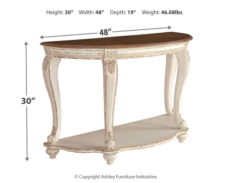 Realyn - White / Brown - Sofa Table - Simple Home Plus