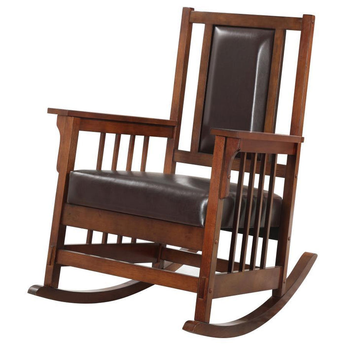 Ida - Upholstered Rocking Chair - Tobacco And Dark Brown - Simple Home Plus