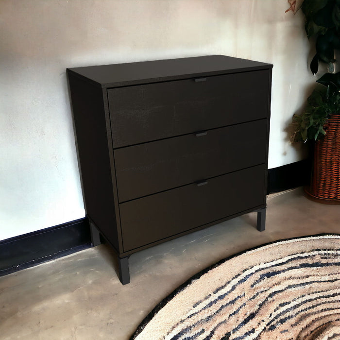 Dresser Wooden 3 Drawer - Black