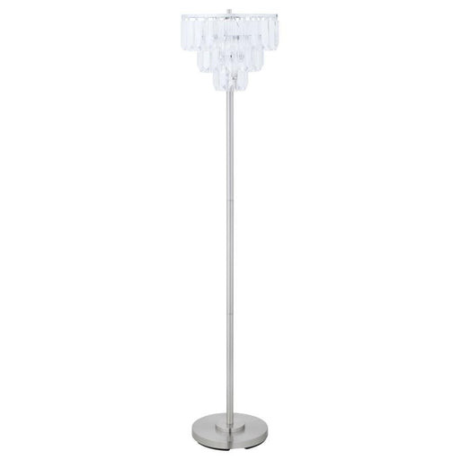 Anya - Metal Base Floor Lamp - Chrome And Crystal - Simple Home Plus