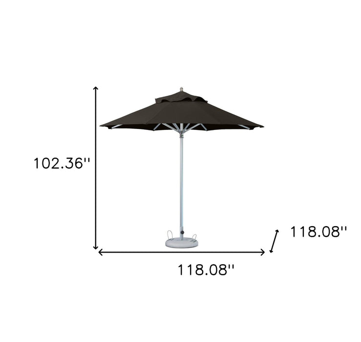 Polyester Round Market Patio Umbrella - Black