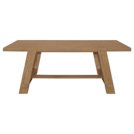 Sharon - Rectangular Trestle Base Dining Table - Blue And Brown - Simple Home Plus