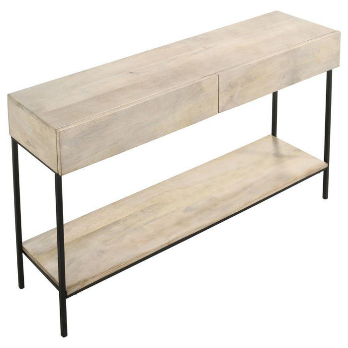 Rubeus - 2-Drawer Console Table With Open Shelf - White Washed - Simple Home Plus