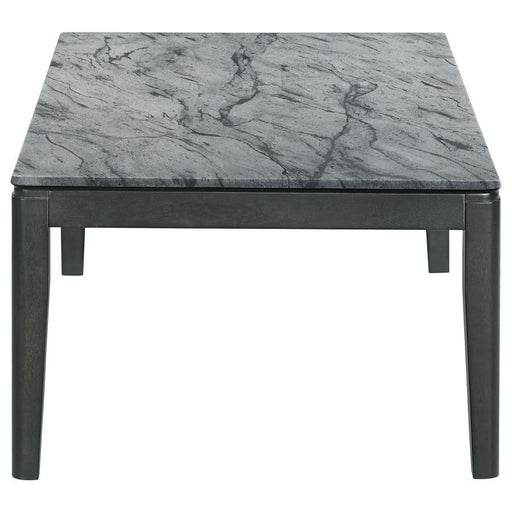 Mozzi - Rectangular Coffee Table Faux Marble - Gray And Black - Simple Home Plus