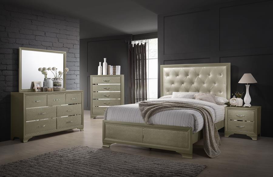 Beaumont - 7-Drawer Dresser With Mirror - Champagne