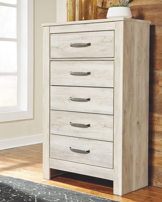 Bellaby - Whitewash - Five Drawer Chest - Simple Home Plus