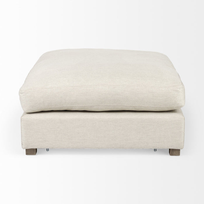 Polyester Cocktail Ottoman - Brown / Beige