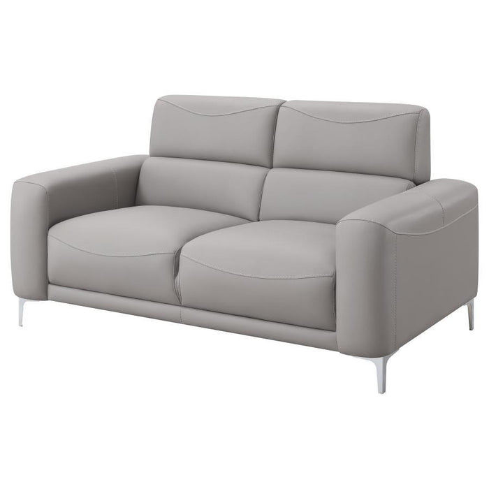 Glenmark - Track Arm Upholstered Loveseat - Taupe - Simple Home Plus