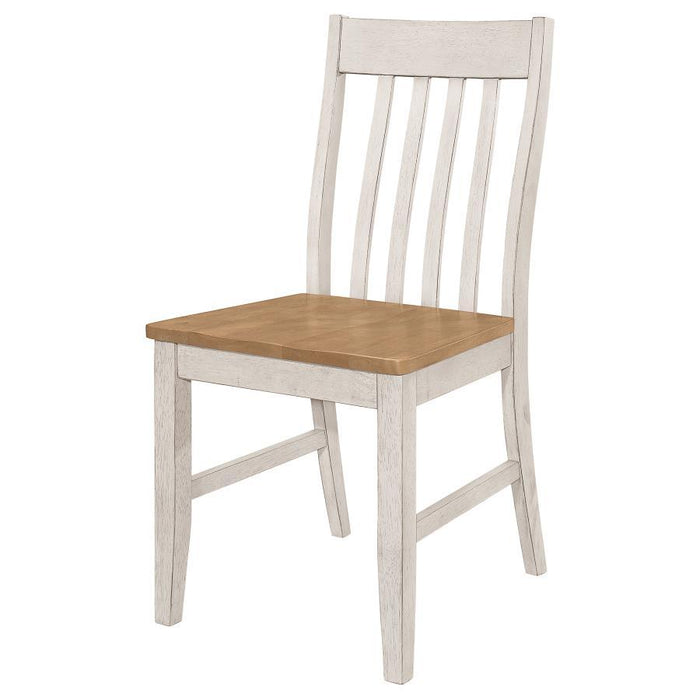 Kirby - Slat Back Side Chair (Set of 2) - Natural And Rustic Off White - Simple Home Plus