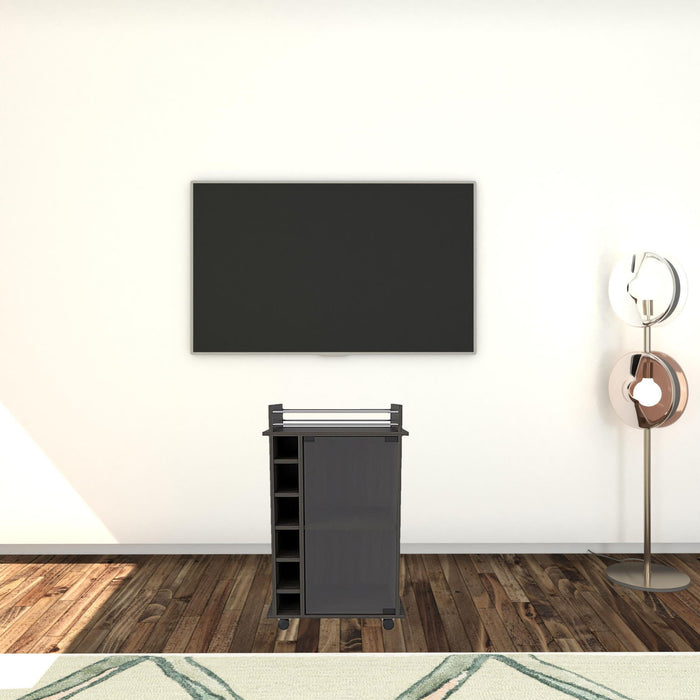 Open Shelving TV Stand - Brown / Black