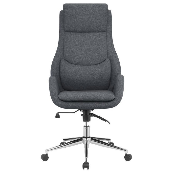 Cruz - Upholstered Office Chair With Padded Seat - Gray And Chrome - Simple Home Plus