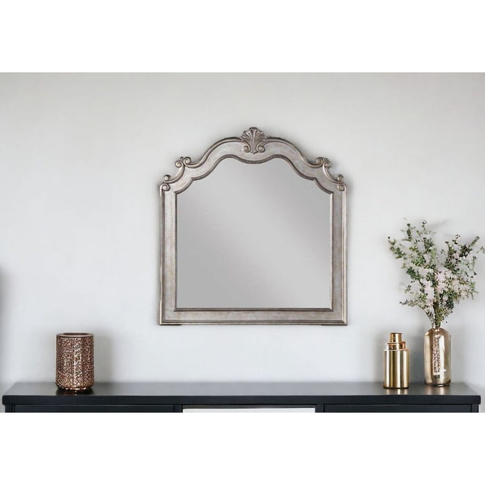 45" Antique Dresser Mirror Mounts To Dresser With Frame - Champagne