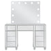 Allora - 9-Drawer Mirrored Storage Vanity Set With Hollywood Lighting - Metallic - Simple Home Plus