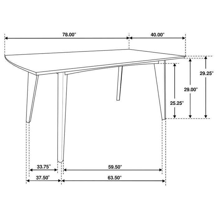 Malone - Rectangular Dining Table - Dark Walnut - Simple Home Plus