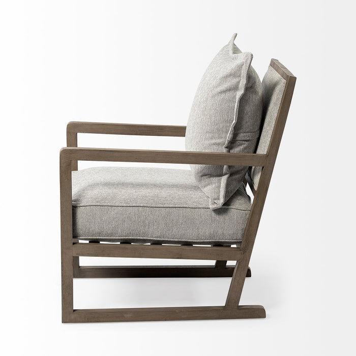 Fabric Arm Chair - Ash Gray / Brown