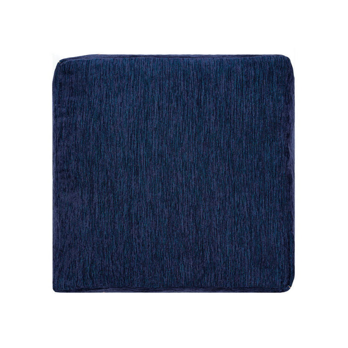 Polyester Blend Ottoman 18" - Blue