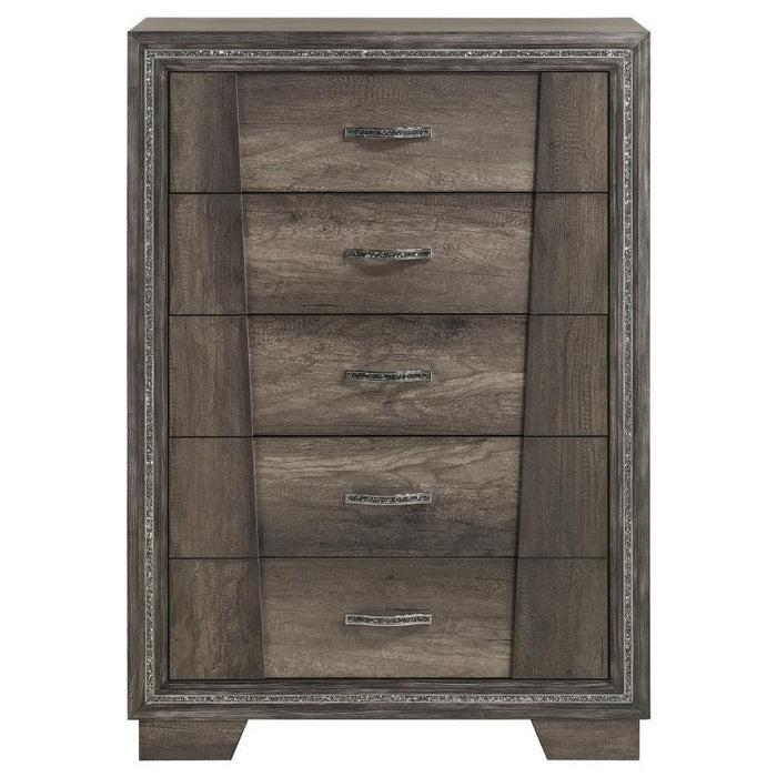 Janine - 5-Drawer Chest - Gray - Simple Home Plus