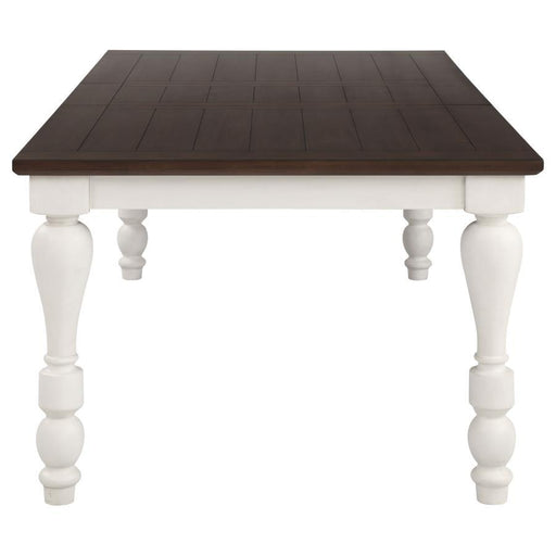 Madelyn - Dining Table With Extension Leaf - Dark Cocoa And Coastal White - Simple Home Plus