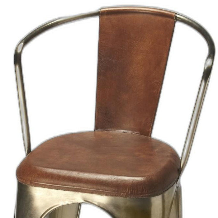 Iron Bar Chair - Brown / Gold