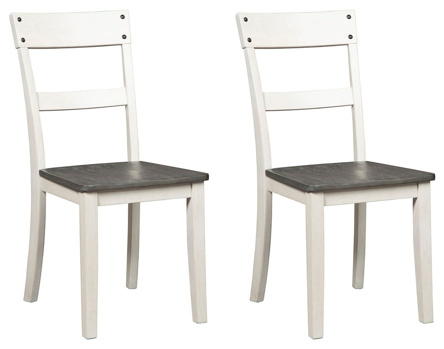 Nelling - White / Brown / Beige - Dining Room Side Chair (Set of 2) - Simple Home Plus