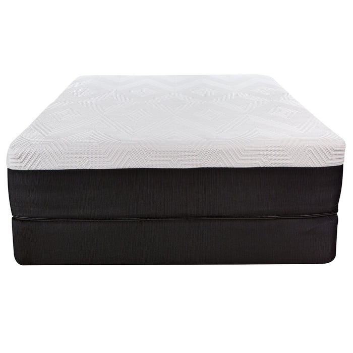 14" Twin Long Lux Memory Foam And Wrapped Coil Mattress - White / Black