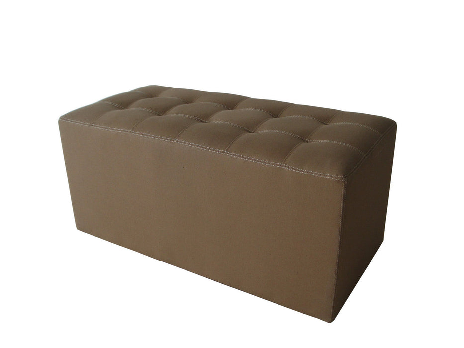 Upholstered Faux Leather Bench - Tan