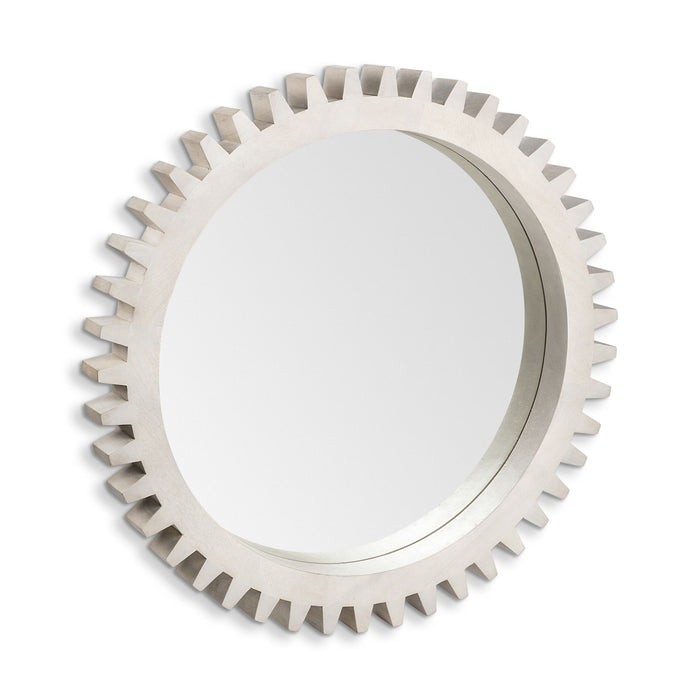 36" Abstract Framed Accent Mirror - White