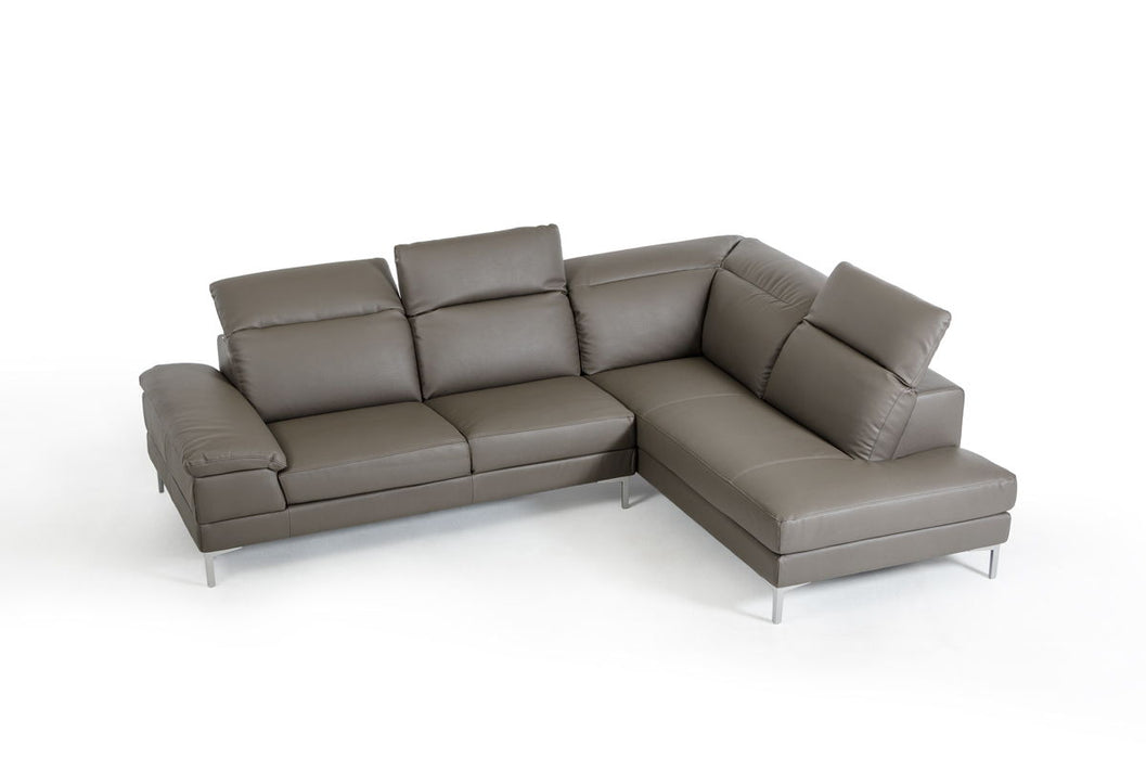 Eco Leather Wood Steel And Foam Sectional Sofa - Gray