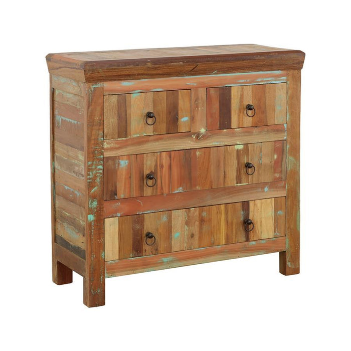 Harper - 4-Drawer Accent Cabinet Reclaimed Wood - Brown - Simple Home Plus