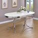 Retro - Oval Dining Table - Glossy White And Chrome - Simple Home Plus