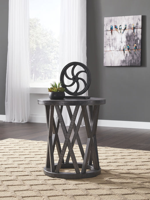 Sharzane - Grayish Brown - Round End Table - Simple Home Plus